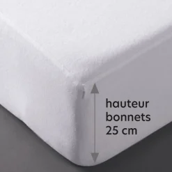 Becquet Housse matelas - FIBRES RECYCLÉES - molleton IMPERMÉABLE - 180 g/m²< Les Matières|Protection Literie