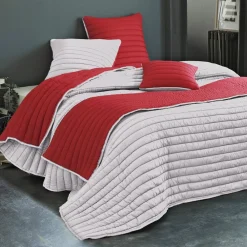 Becquet Jeté de lit double face bicolore - CRÉATION< Boutis, Jeté De Lit, Couvre Lit