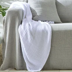 Becquet Jeté de lit en double gaze de coton - 280 g/m²< Les Matières|Plaid