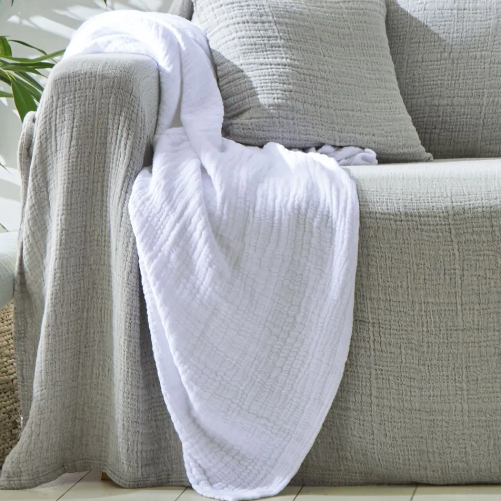 Becquet Jeté de lit en double gaze de coton - 280 g/m²< Les Matières|Plaid