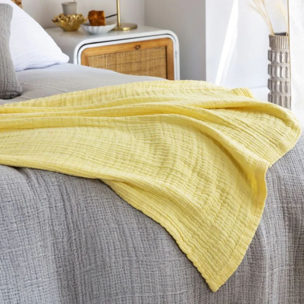Becquet Jeté de lit en double gaze de coton - 280 g/m²< Les Matières|Plaid