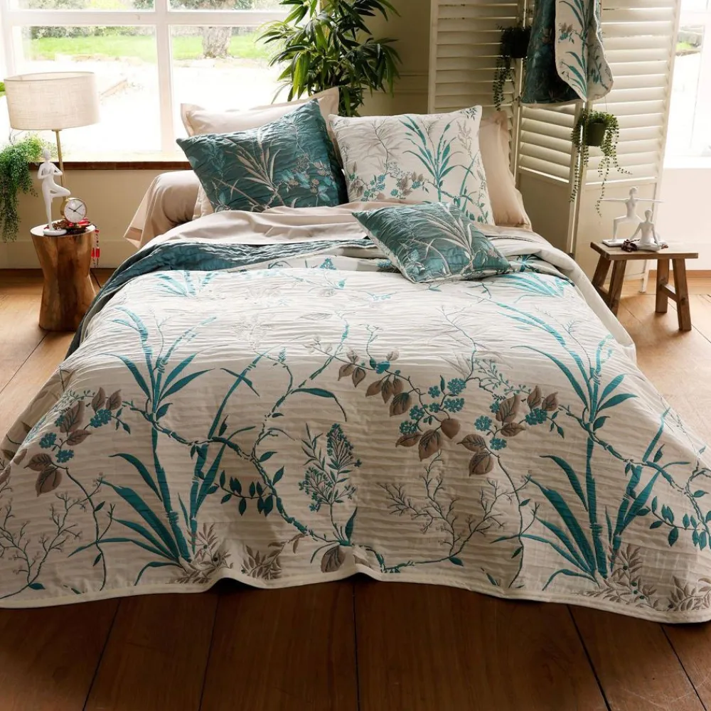 Becquet Jeté de lit imprimé végétal tissé jacquard< Plaid|Plaid