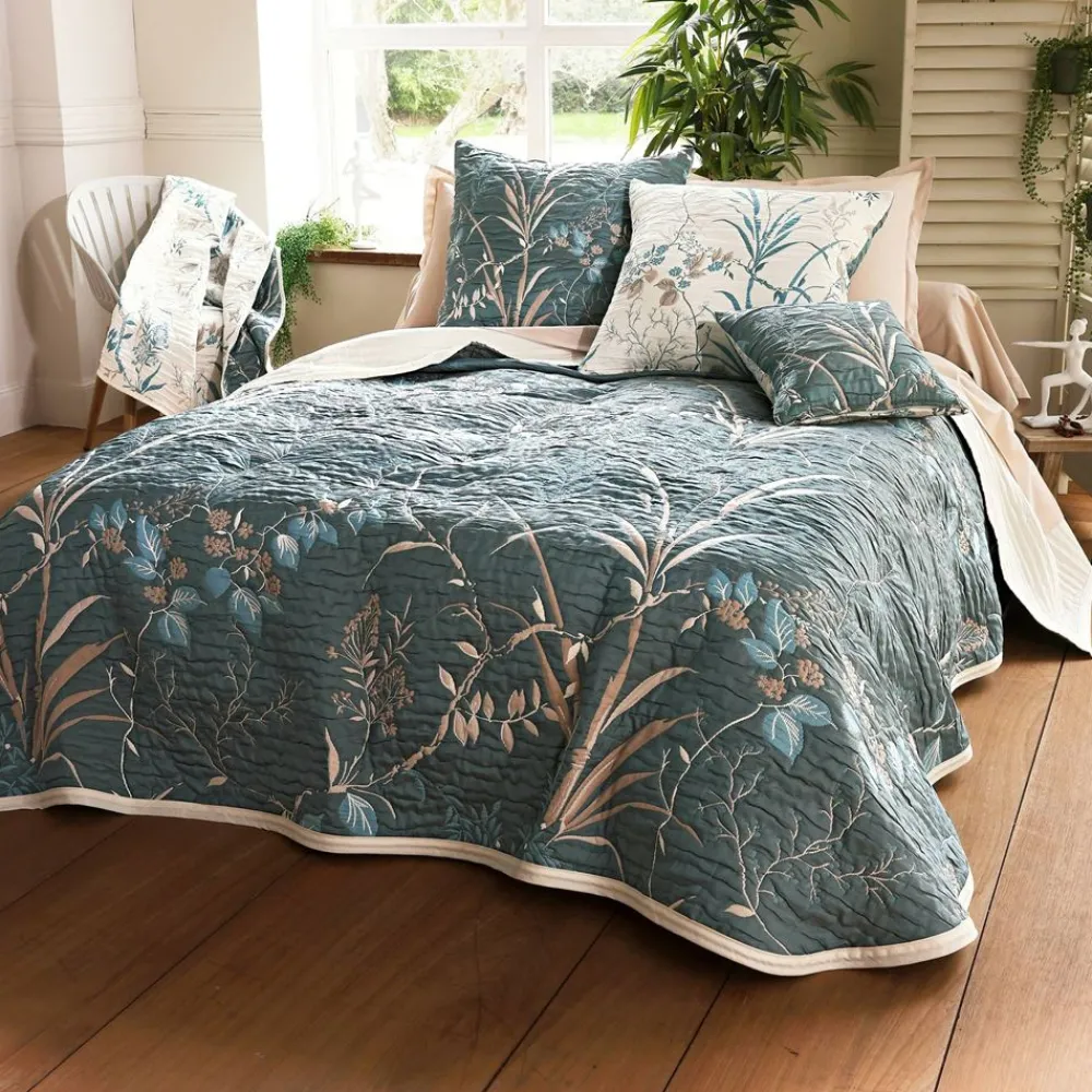 Becquet Jeté de lit imprimé végétal tissé jacquard< Plaid|Plaid