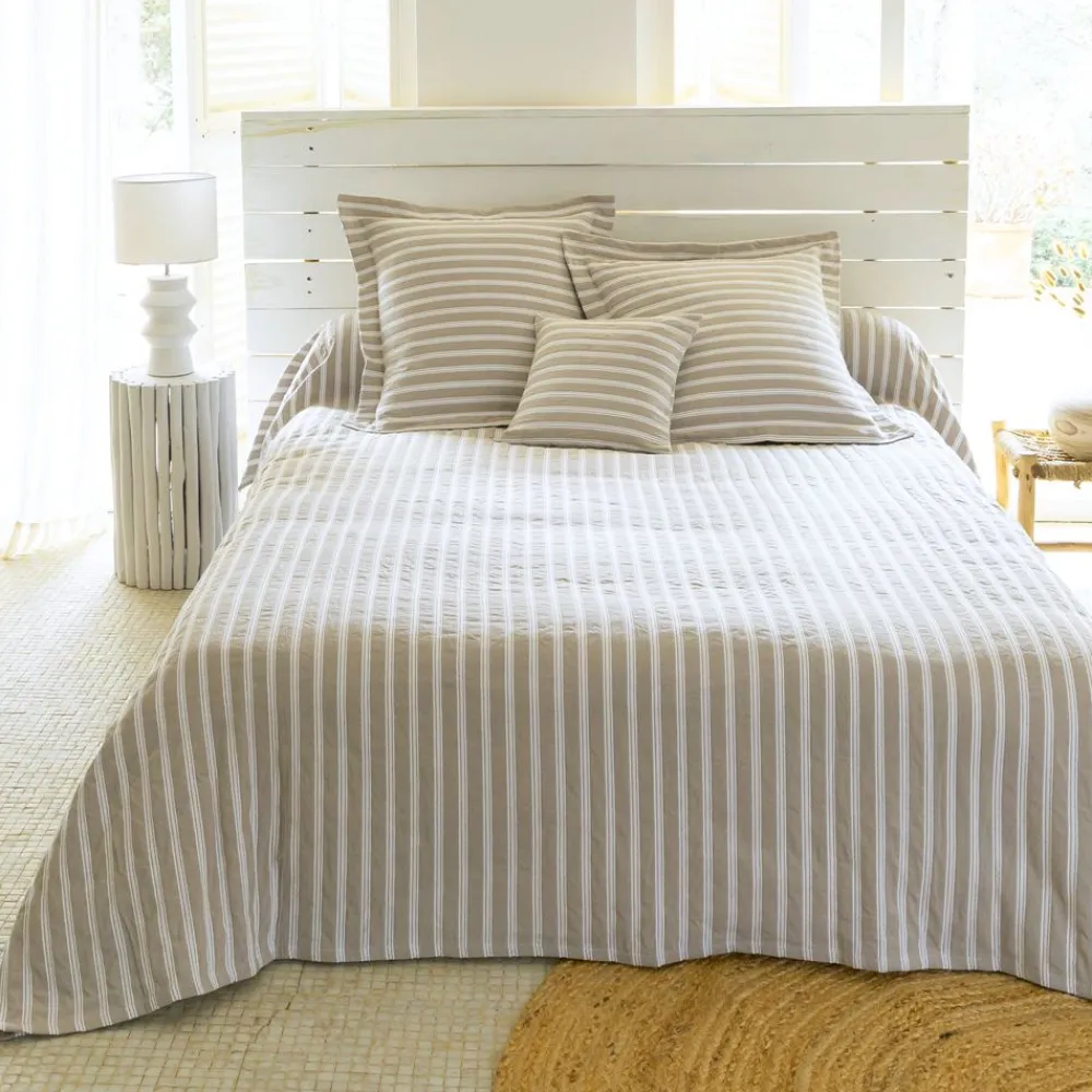 Becquet Jeté de lit jacquard rayures fantaisie< Boutis, Jeté De Lit, Couvre Lit