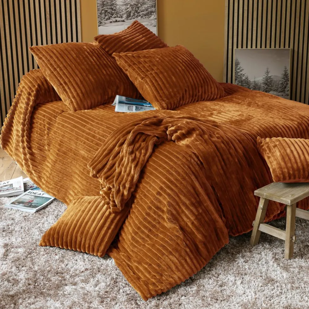 Becquet Jeté de lit peluche grosses côtes< Plaid|Plaid