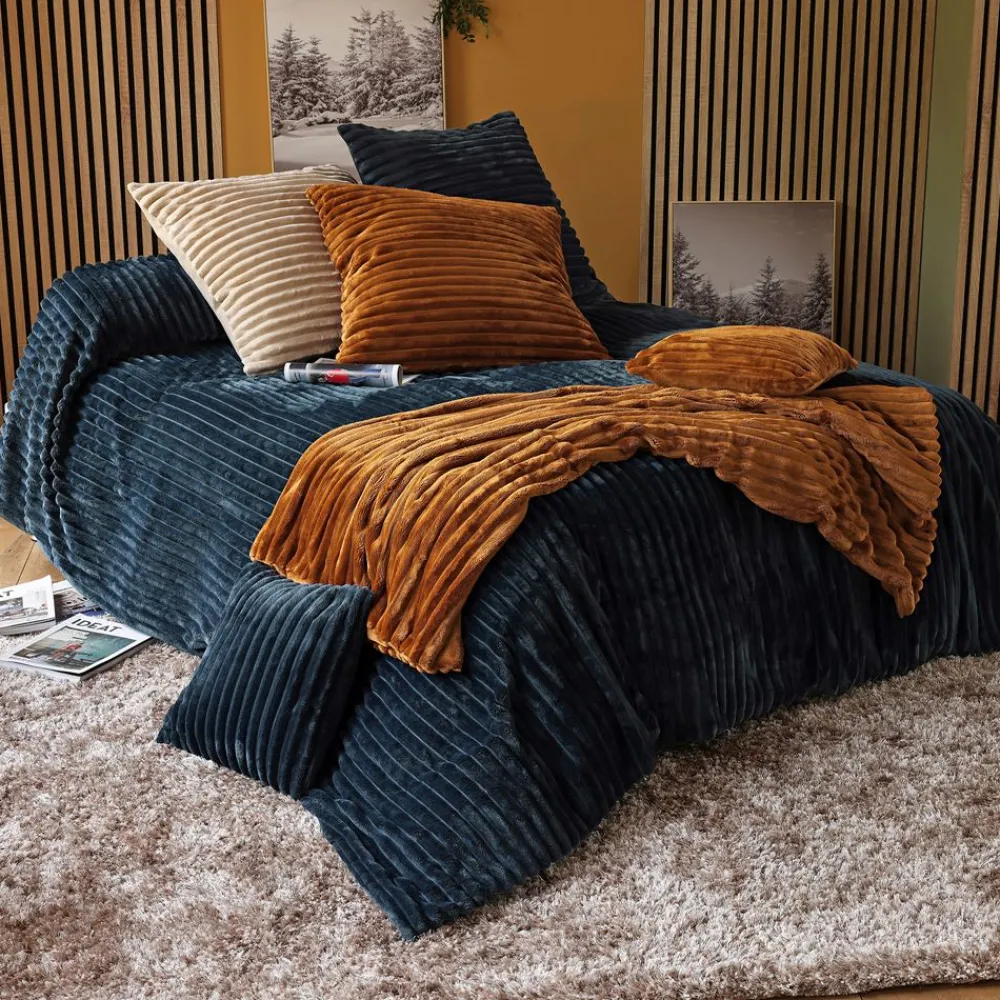 Becquet Jeté de lit peluche grosses côtes< Plaid|Plaid