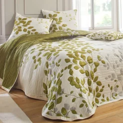 Becquet Jeté de lit tissé jacquard motif végétal< Les Matières|Boutis, Jeté De Lit, Couvre Lit