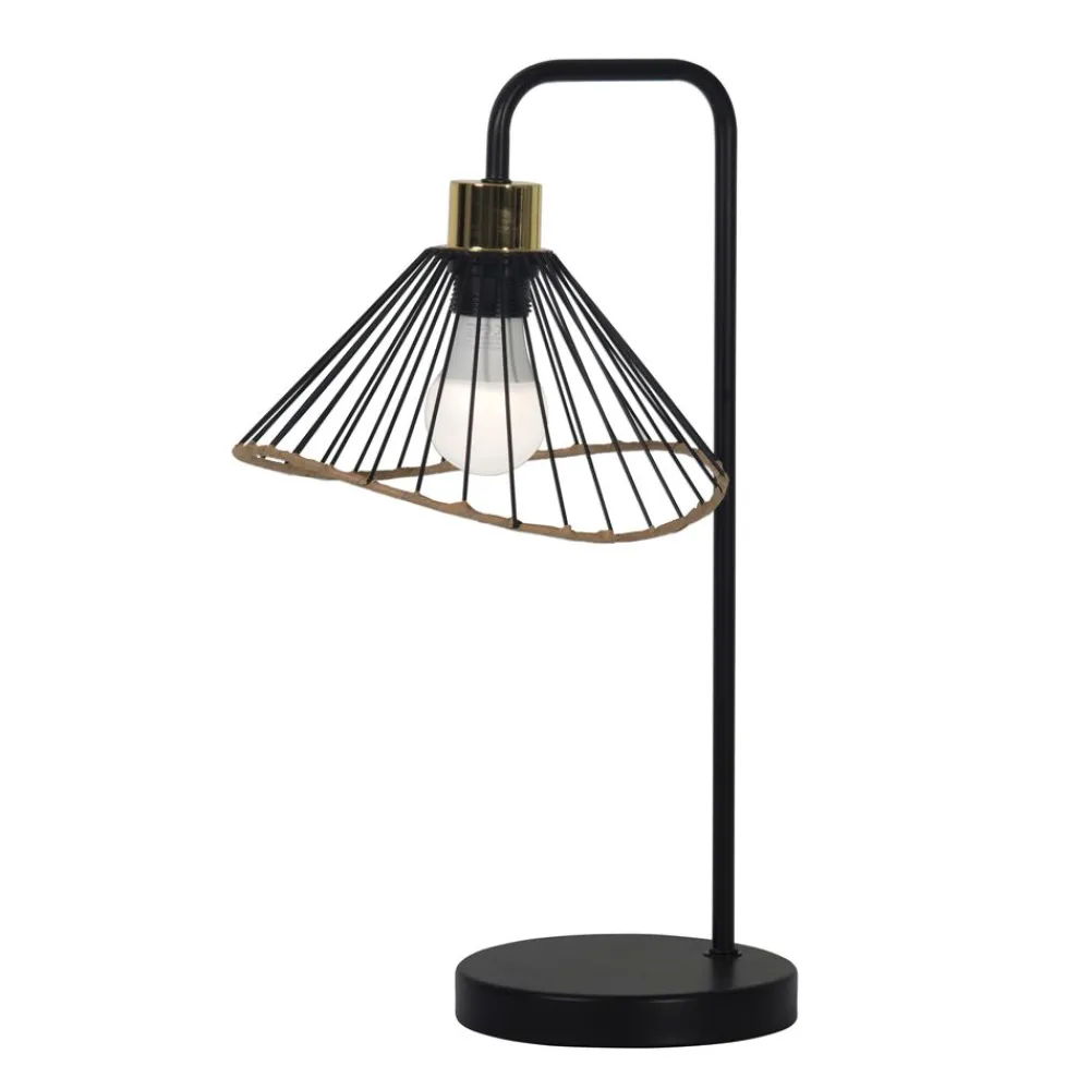 Becquet Lampe à poser métal finition rotin< Luminaire|Décoration
