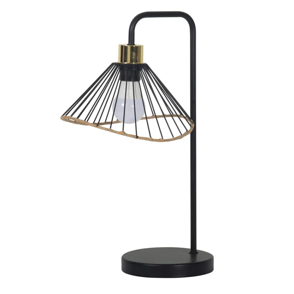 Becquet Lampe à poser métal finition rotin< Luminaire|Décoration