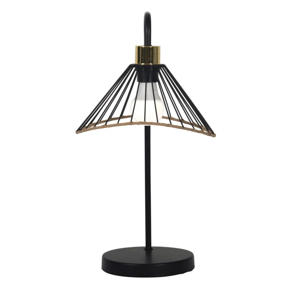 Becquet Lampe à poser métal finition rotin< Luminaire|Décoration