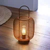 Becquet Lanterne en fer rouillé grillagée< Luminaire|Décoration