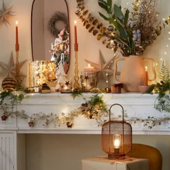 Becquet Lanterne en fer rouillé grillagée< Luminaire|Décoration