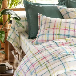 Becquet Linge de lit à carreaux - CRÉATION< Housse De Couette|Linge De Lit Fantaisie, Linge De Lit Brodé