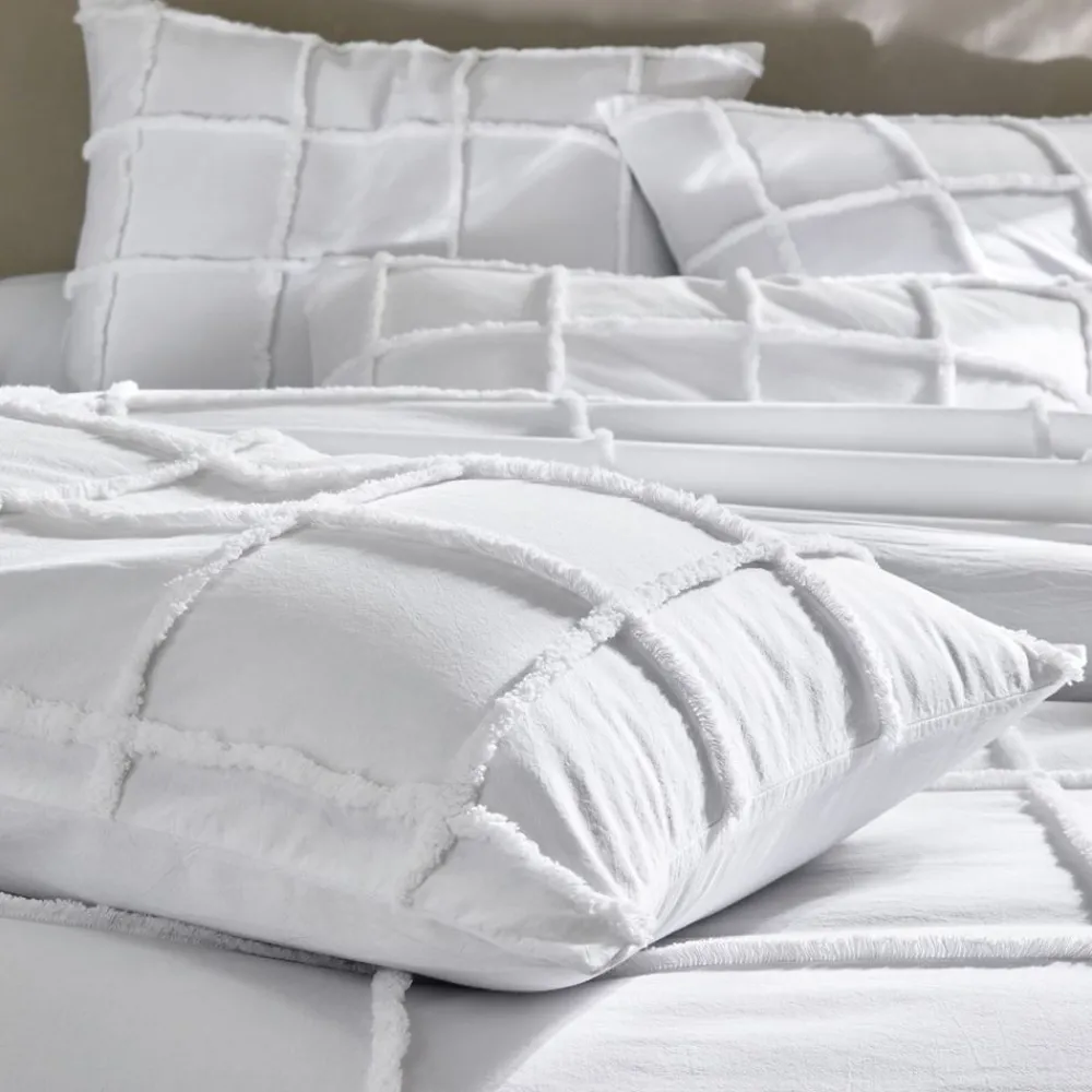 Becquet Linge de lit à carreaux tuftés - CRÉATION< Housse De Couette|Linge De Lit Fantaisie, Linge De Lit Brodé