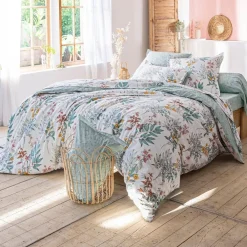 Becquet Linge de lit à fleurs et feuillages - CRÉATION< Housse De Couette|Linge De Lit Fantaisie, Linge De Lit Brodé