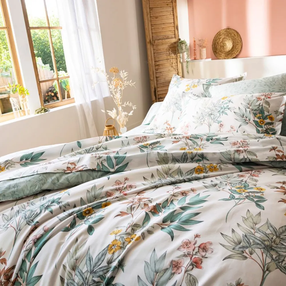 Becquet Linge de lit à fleurs et feuillages - CRÉATION< Housse De Couette|Linge De Lit Fantaisie, Linge De Lit Brodé