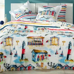Becquet Linge de lit ambiance bord de mer - CRÉATION< Housse De Couette|Linge De Lit Fantaisie, Linge De Lit Brodé