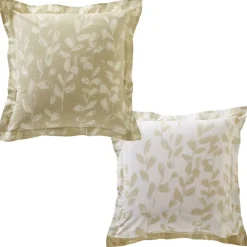 Becquet Linge de lit bicolore motif feuilles - CRÉATION< Les Matières|Housse De Couette