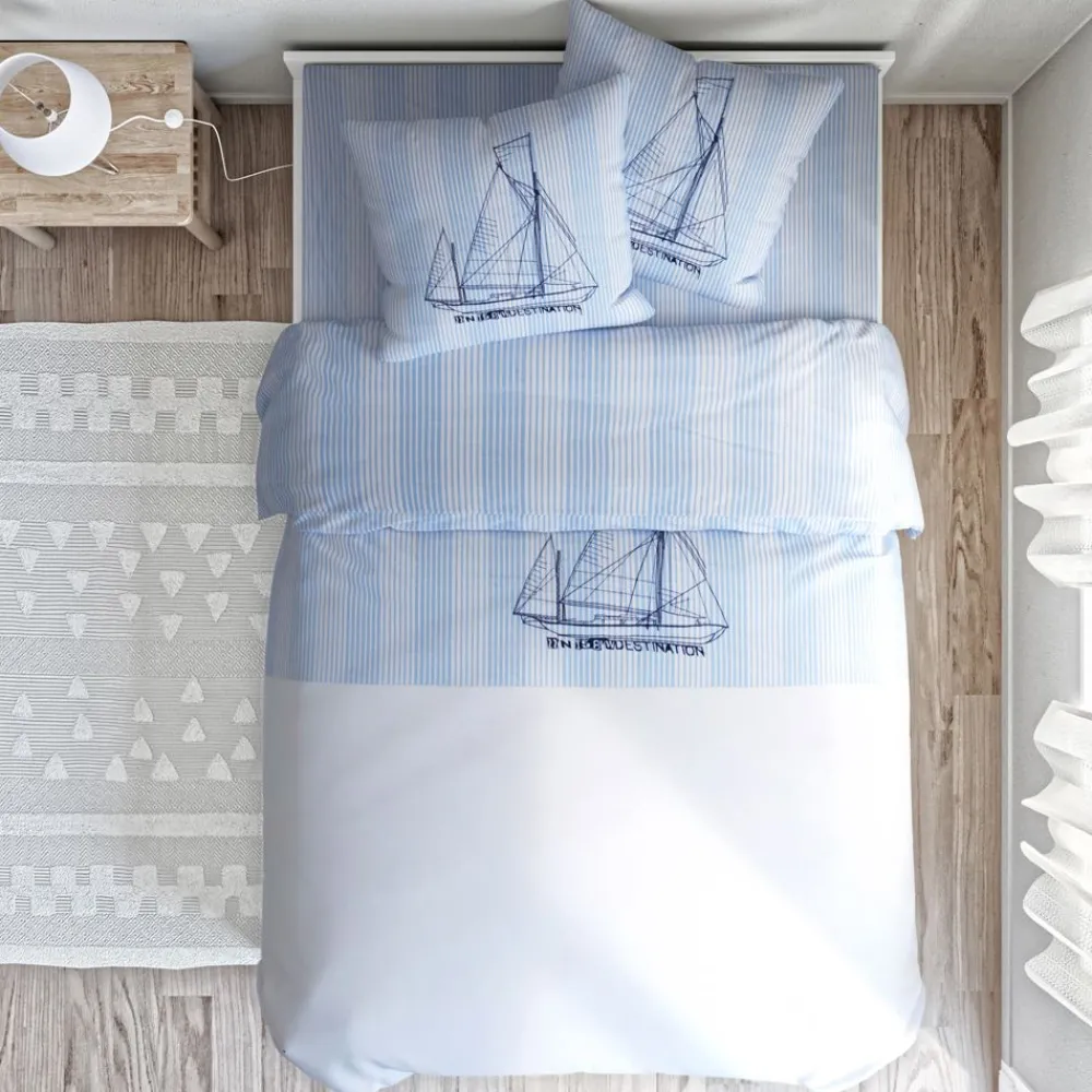 Becquet Linge de lit brodé bateau<Enfant Linge De Lit Ado, Housse De Couette|Housse De Couette
