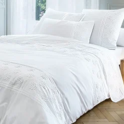 Becquet Linge de lit brodé fleurs - CRÉATION< Housse De Couette