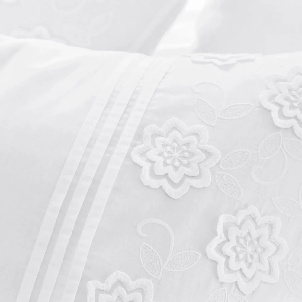 Becquet Linge de lit brodé fleurs - CRÉATION< Housse De Couette