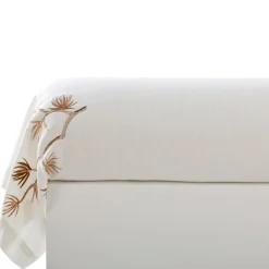 Becquet Linge de lit brodé motif feuillage japonisant - CRÉATION< Housse De Couette|Linge De Lit Fantaisie, Linge De Lit Brodé