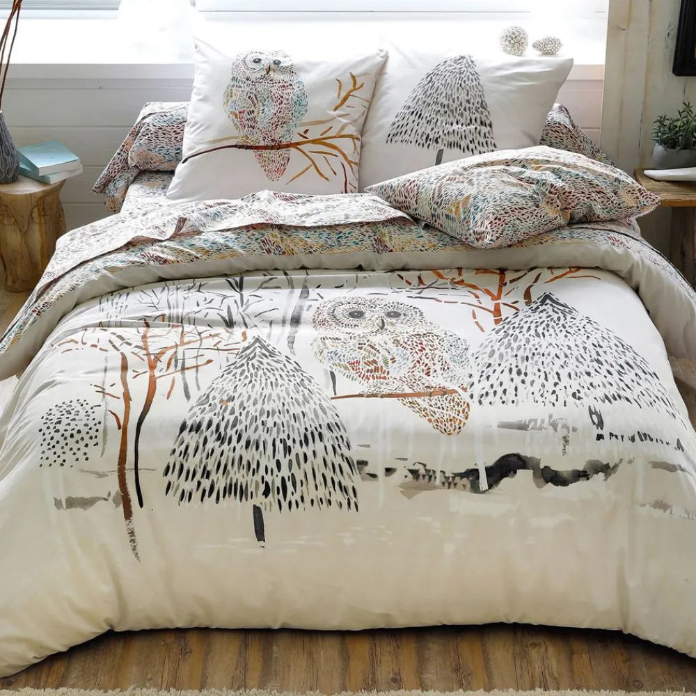 Becquet Linge de lit chouette des neiges - CRÉATION< Les Matières|Housse De Couette