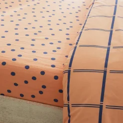 Becquet Linge de lit coton lavé pois et carreaux - CRÉATION< Housse De Couette