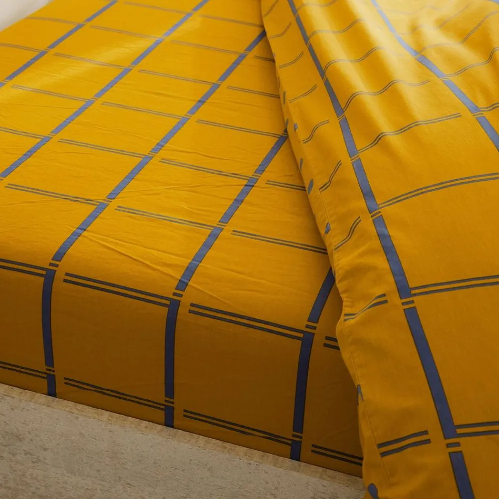 Becquet Linge de lit coton lavé pois et carreaux - CRÉATION< Housse De Couette