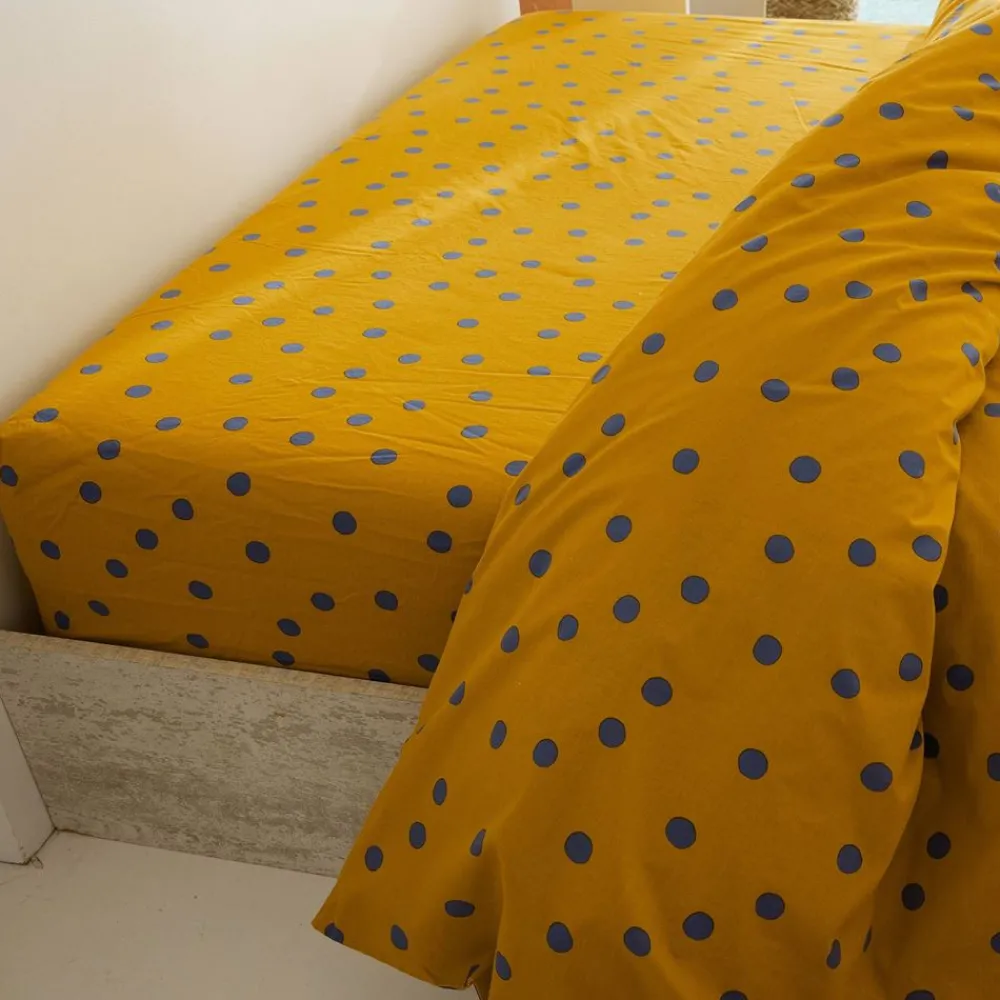 Becquet Linge de lit coton lavé pois et carreaux - CRÉATION< Housse De Couette