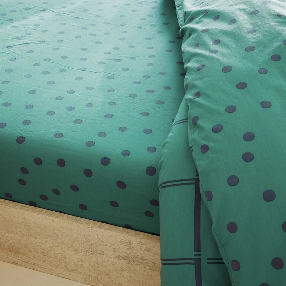 Becquet Linge de lit coton lavé pois et carreaux - CRÉATION<Enfant Univers Des Garçons|Univers Des Filles