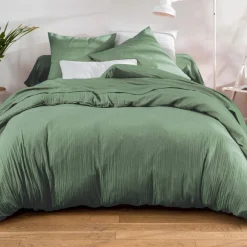 Becquet Linge de lit en double gaze de coton unie - Taie personnalisable< Les Matières