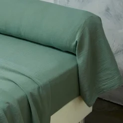 Becquet Linge de lit en double gaze de coton unie - Taie personnalisable< Les Matières