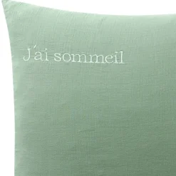 Becquet Linge de lit en double gaze de coton unie - Taie personnalisable< Les Matières