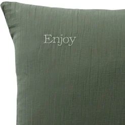 Becquet Linge de lit en double gaze de coton unie - Taie personnalisable< Les Matières