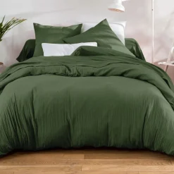 Becquet Linge de lit en double gaze de coton unie - Taie personnalisable< Housse De Couette|Linge De Lit Uni