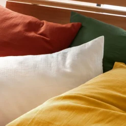 Becquet Linge de lit en double gaze de coton unie - Taie personnalisable< Housse De Couette|Linge De Lit Uni