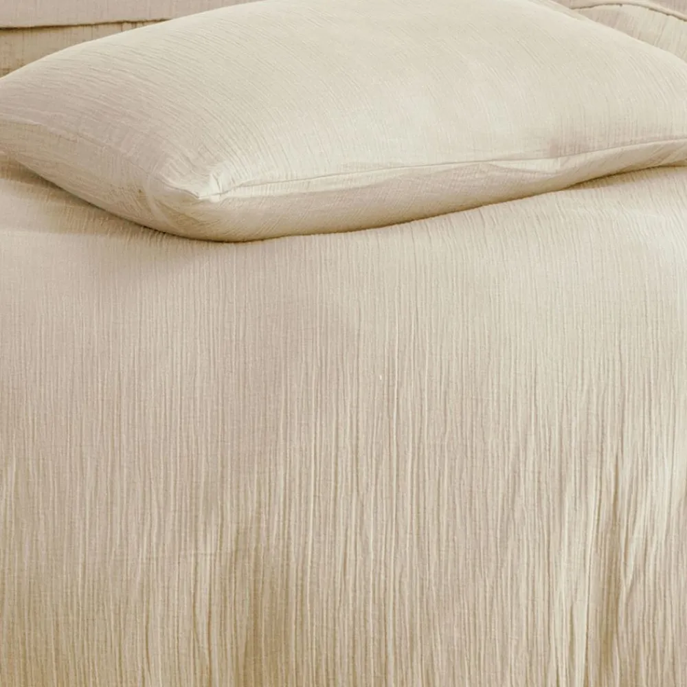 Becquet Linge de lit en double gaze de coton unie - Taie personnalisable< Housse De Couette|Linge De Lit Uni