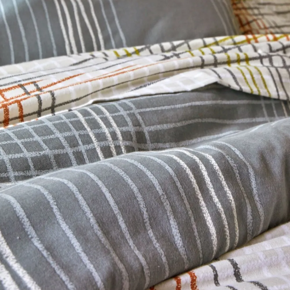 Becquet Linge de lit en flanelle rayures et carreaux - CRÉATION<Enfant Linge De Lit Ado, Housse De Couette|Les Matières