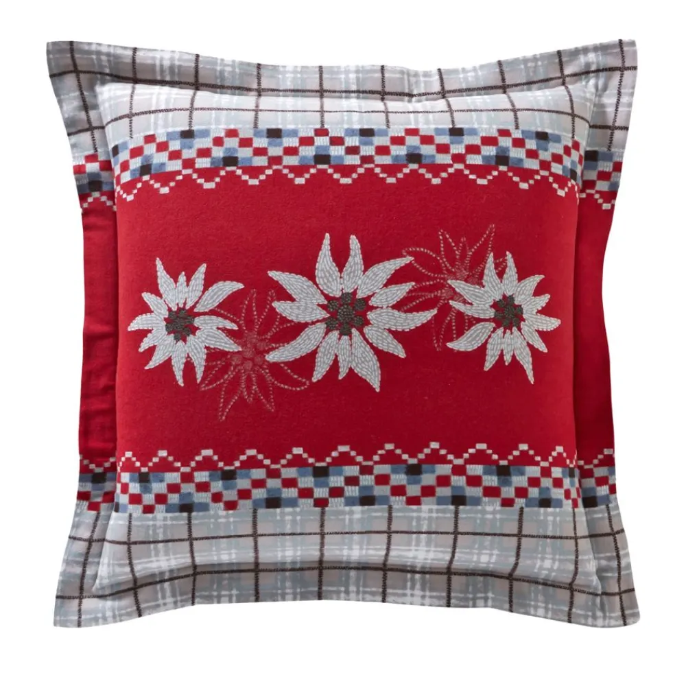 Becquet Linge de lit en flanelle motif fleurs d'edelweiss - CRÉATION< Les Matières|Housse De Couette