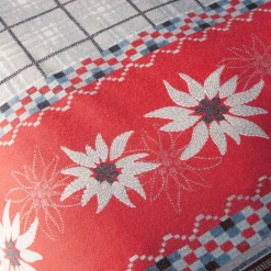 Becquet Linge de lit en flanelle motif fleurs d'edelweiss - CRÉATION< Les Matières|Housse De Couette