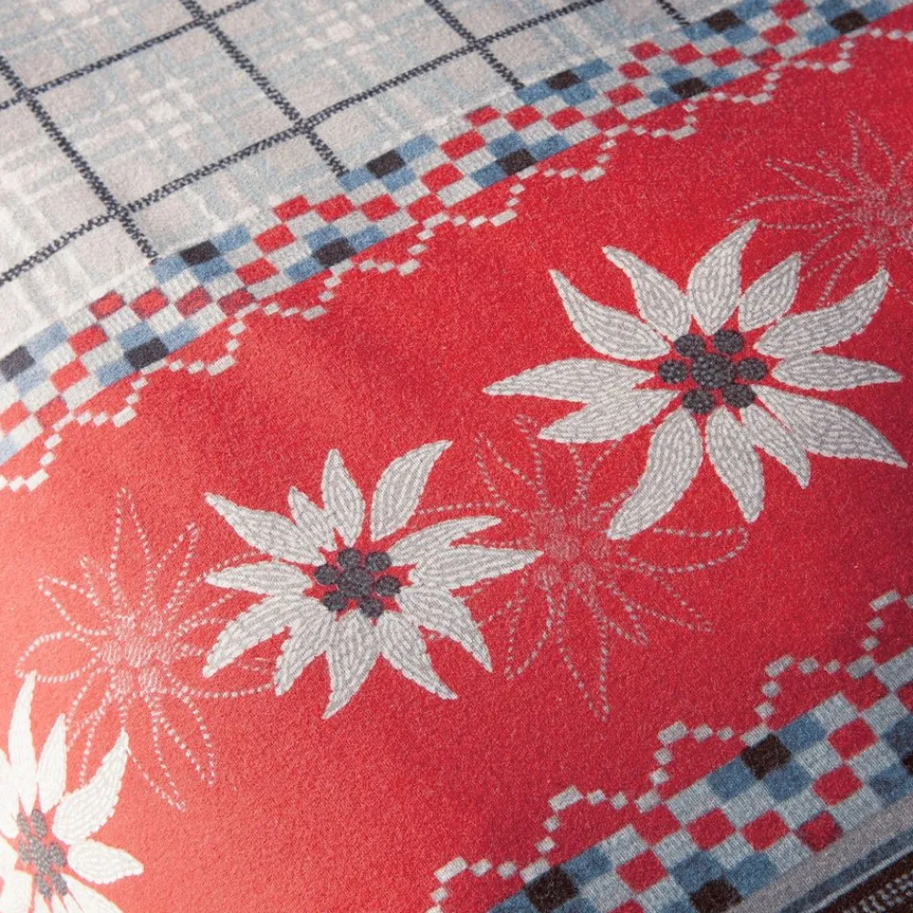 Becquet Linge de lit en flanelle motif fleurs d'edelweiss - CRÉATION< Les Matières|Housse De Couette