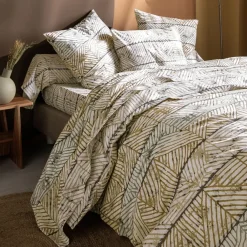 Becquet Linge de lit en flanelle motif géométrique - CRÉATION< Les Matières