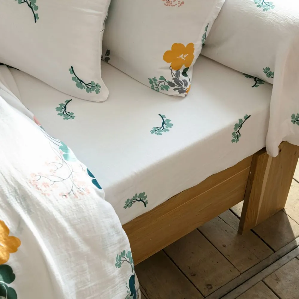 Becquet Linge de lit en gaze de coton à fleurs - CRÉATION< Housse De Couette|Linge De Lit Fantaisie, Linge De Lit Brodé