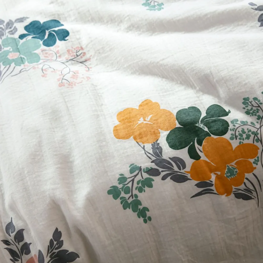 Becquet Linge de lit en gaze de coton à fleurs - CRÉATION< Housse De Couette|Linge De Lit Fantaisie, Linge De Lit Brodé
