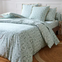 Becquet Linge de lit en percale fleurs ornementales - CRÉATION< Housse De Couette|Linge De Lit Fantaisie, Linge De Lit Brodé