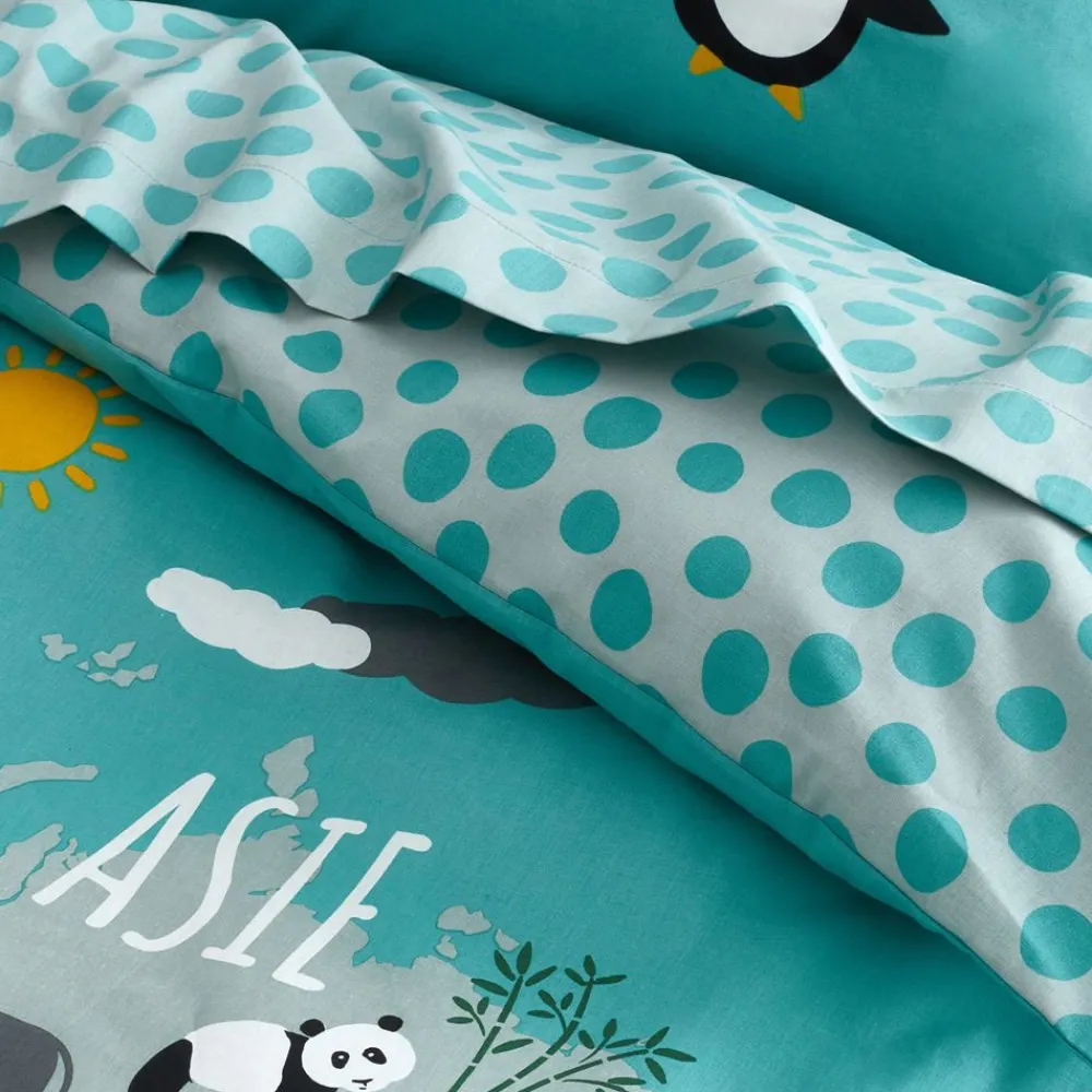 Becquet Linge de lit enfant motif animaux et pois - CRÉATION< Les Matières|Linge De Lit Enfant