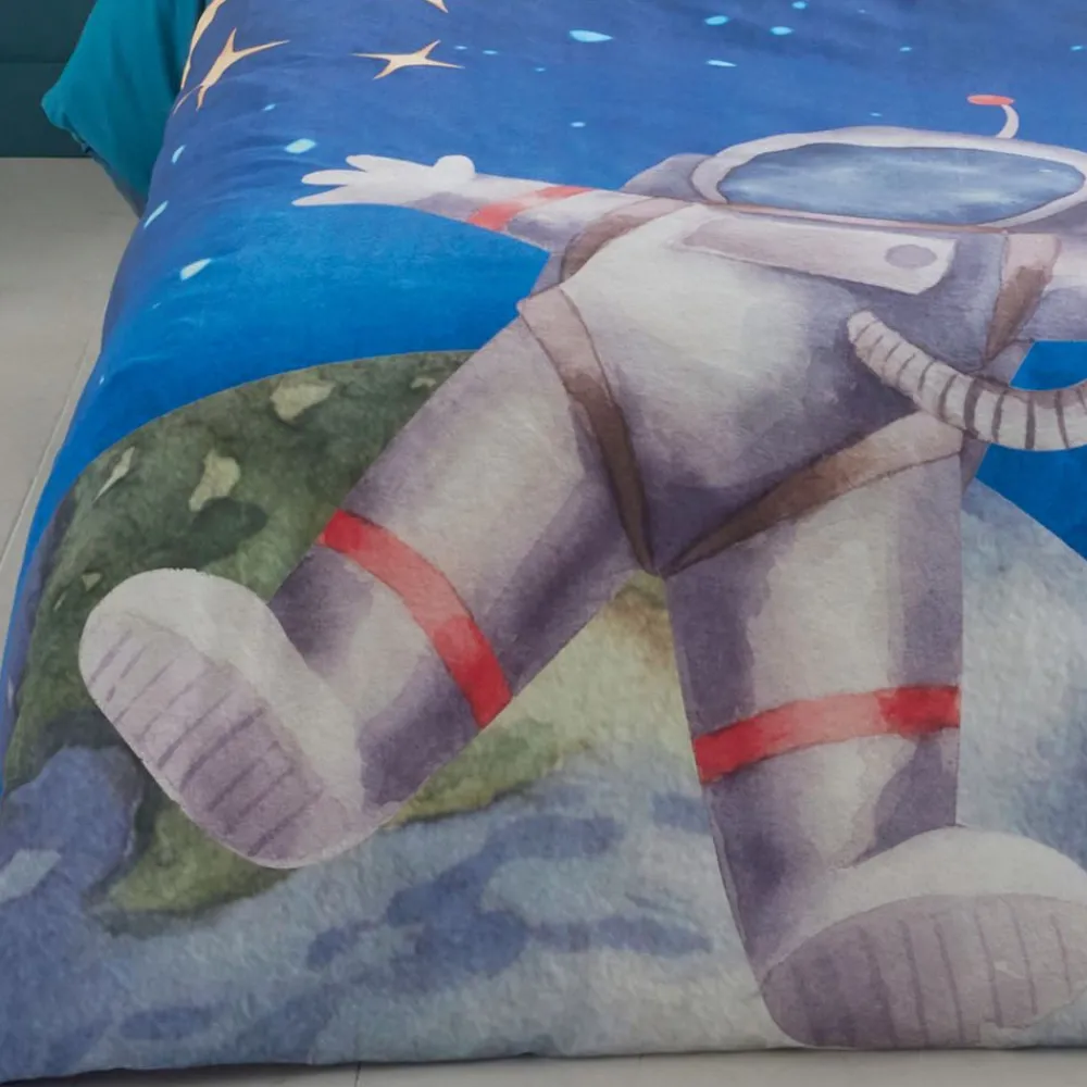 Becquet Linge de lit enfant percale astronaute< Les Matières|Linge De Lit Enfant