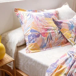 Becquet Linge de lit feuillage tropical - CRÉATION< Housse De Couette|Linge De Lit Fantaisie, Linge De Lit Brodé