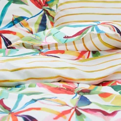 Becquet Linge de lit feuilles multicolores< Housse De Couette|Linge De Lit Fantaisie, Linge De Lit Brodé